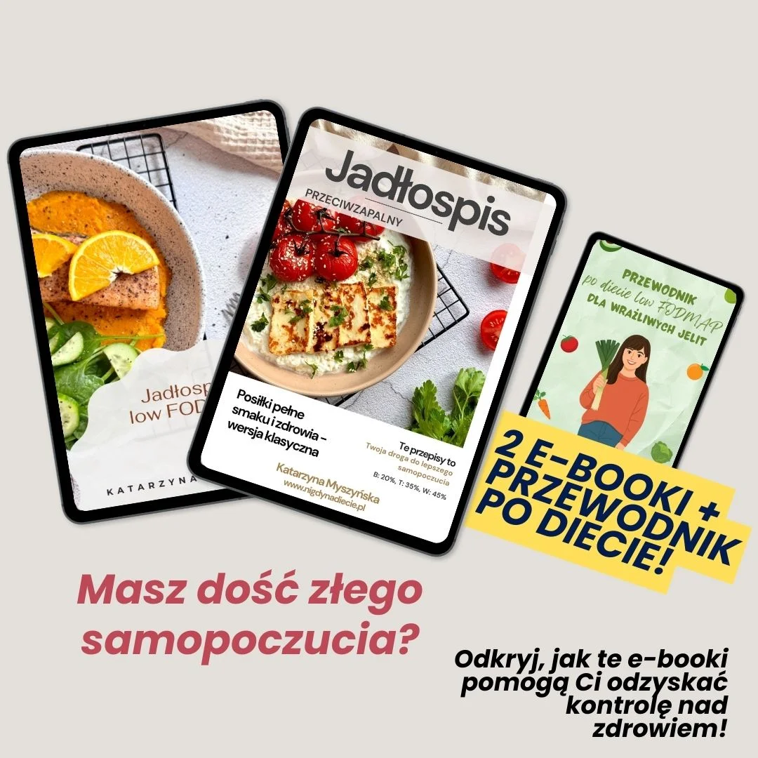 Pakiet e-booków: Jadłospis low FODMAP oraz jadłospis przeciwzapalny